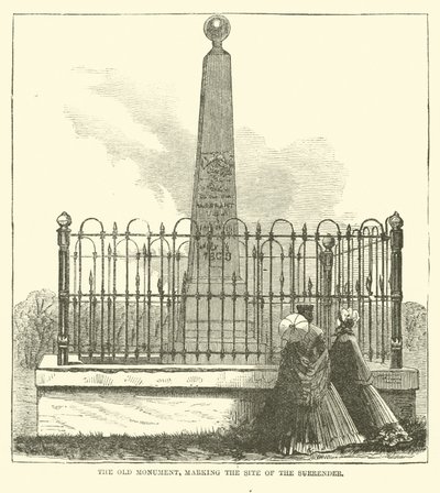 Het oude monument, markering van de overgave door American School