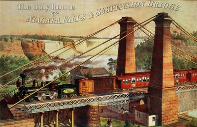 De Enige Route via Niagara Falls en de Hangbrug, 1876 door American School