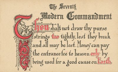 Het zevende moderne gebod (kleurenlitho) door American School
