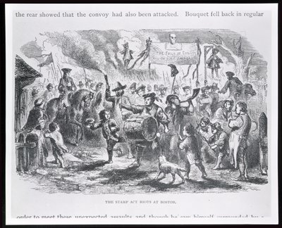De Stamp Act-rellen in Boston, 25 augustus 1765, uit 