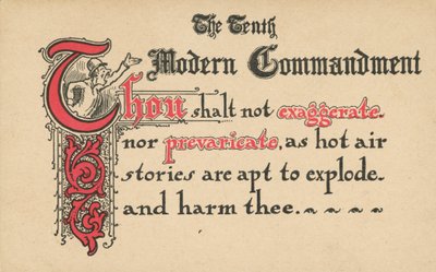 Het tiende moderne gebod (kleurenlitho) door American School