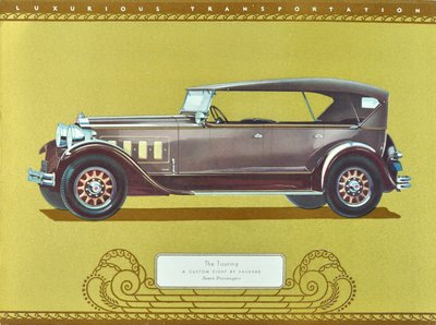 De Touring, een Custom Eight van Packard, gepubliceerd in 1930 (kleurenlitho) door American School
