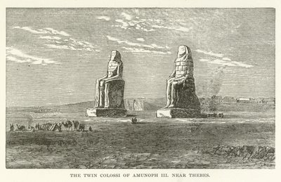 De Tweelingkolossen van Amenhotep III bij Thebe door American School