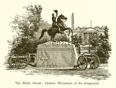 Het Witte Huis; Jackson Monument op de voorgrond door American School