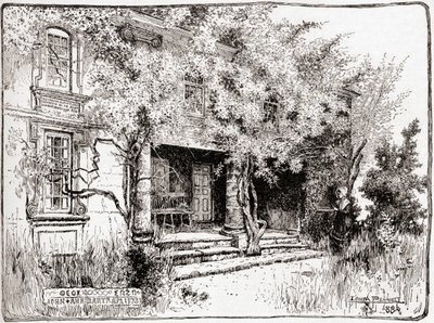 Het huis van John Bartram nabij Philadelphia, uit 