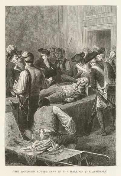 De Gewonde Robespierre in de Hal van de Vergadering door American School
