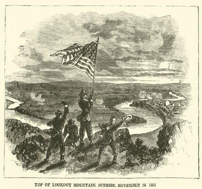 Top van Lookout Mountain, zonsopgang, 25 november 1863, november 1863 door American School