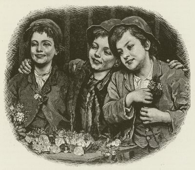Taai Volk, naar het schilderij van J G Brown door American School