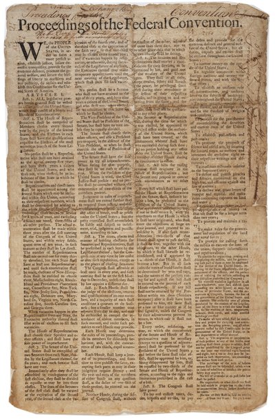 Grondwet van de Verenigde Staten, ca. 10 september 1787 door American School