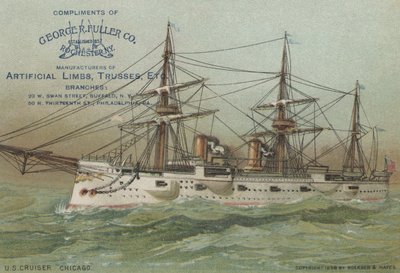US Navy kruiser USS Chicago, 1898 door American School