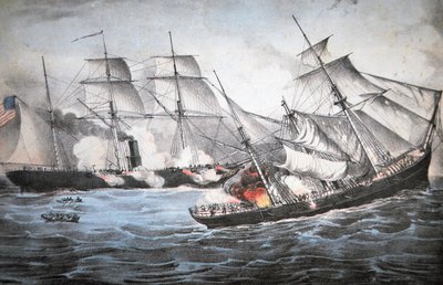 U.S. Sloep "Kearsage" zinkt Geconfedereerde Raider "Alabama" bij Cherbourg door American School