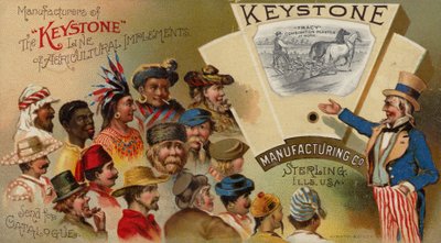 Uncle Sam adverteert Landbouwgereedschap door American School