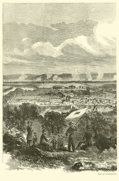 Uitzicht op Chattanooga en het federale kampement, november 1863 door American School