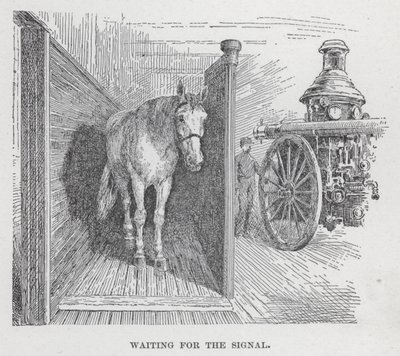 Wachten op het signaal (litho) door American School