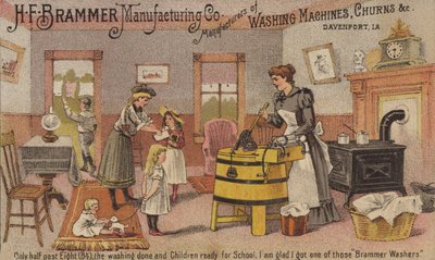 Vrouw gebruikt Wasmachine door American School