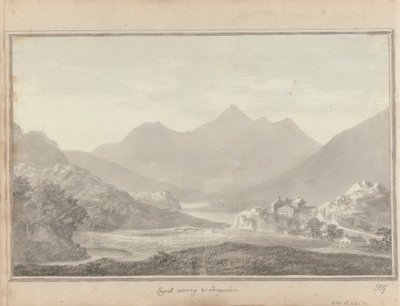 Uitzichten in Engeland, Schotland en Wales: Capel Cerrig en Snowdon door Amos Green
