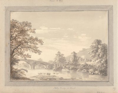 Uitzichten in Engeland, Schotland en Wales: Ilkley Bridge en Church door Amos Green