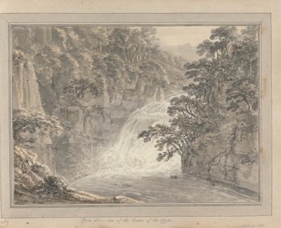 Uitzichten in Engeland, Schotland en Wales: Tour in Schotland; Corie Lin; een van de watervallen van de Clyde door Amos Green