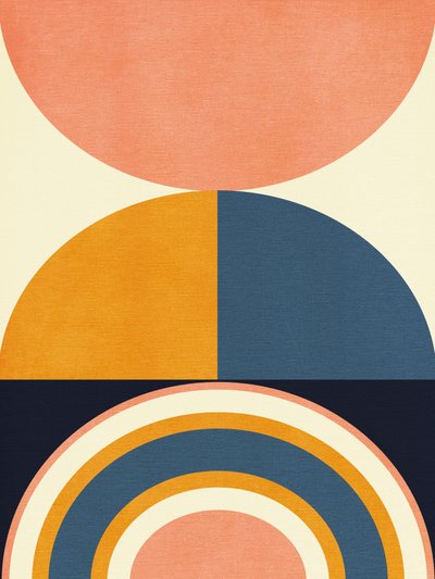 Rainbow Plus Shapes  Blauw Mosterd10 door Ana Rut Bre