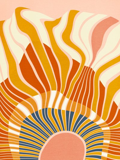 Rainbow Plus Shapes  Blauw Mosterd12 door Ana Rut Bre