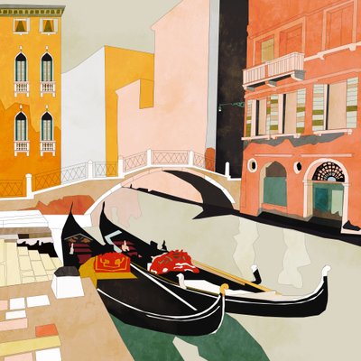 Gondels in Venetië door Ana Rut Bre