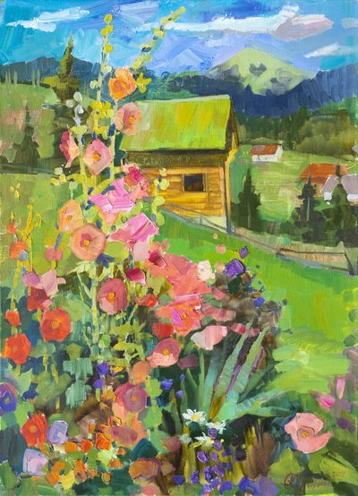 Kleurrijke tuinhuisje door Anastasiia Grygorieva