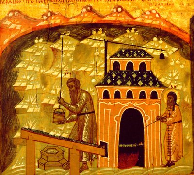 Zoutproductie in het Solovetsky Transfiguratieklooster op de Solovetsky-eilanden, 17e eeuw door Ancient Russian Art