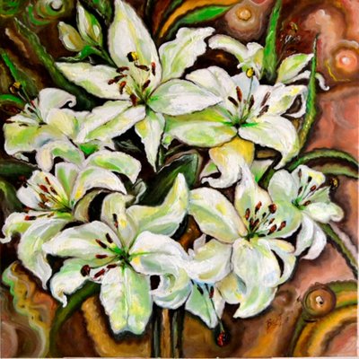 Elegante witte lelies door Anda Bieza