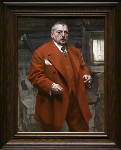 Zelfportret in rood door Anders Leonard Zorn