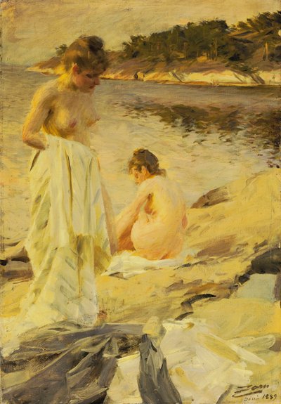 De Baders, 1889 door Anders Leonard Zorn