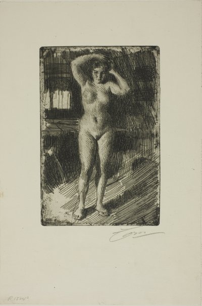 Anna doet haar haar door Anders Leonard Zorn
