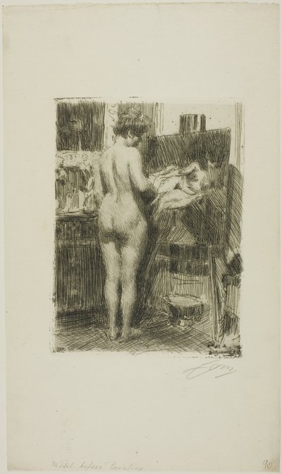 Model voor Schilderij door Anders Leonard Zorn