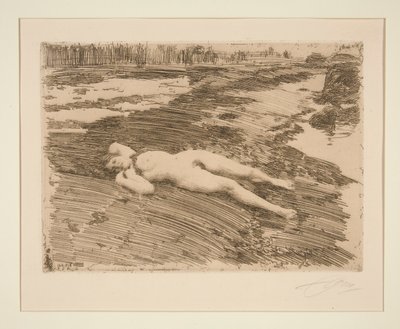 Op het zand door Anders Leonard Zorn