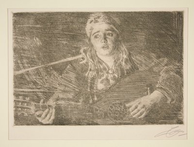 Vrouw met Zweedse luit door Anders Leonard Zorn