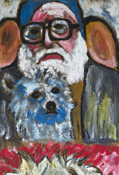 ZELFPORTRET MET LISA, 2012 (acryl op jute doek gespannen op een houten frame) door Ando Gilardi