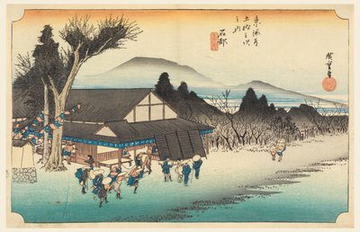 Ishibe (Megawa Sato), in De Drieënvijftig Stations van de Tokaido-weg (Tokaido Gojusan Tsugi-no Uchi) door Ando Hiroshige