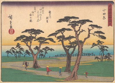 Odawara, uit de serie De drieënvijftig stations van de Tokaido-weg, begin 20e eeuw door Ando Hiroshige