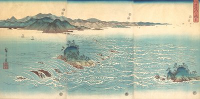 Stroomversnellingen bij Naruto, 1857 door Ando Hiroshige