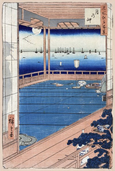 Honderd beroemde uitzichten van Edo: maanlicht door Ando or Utagawa Hiroshige