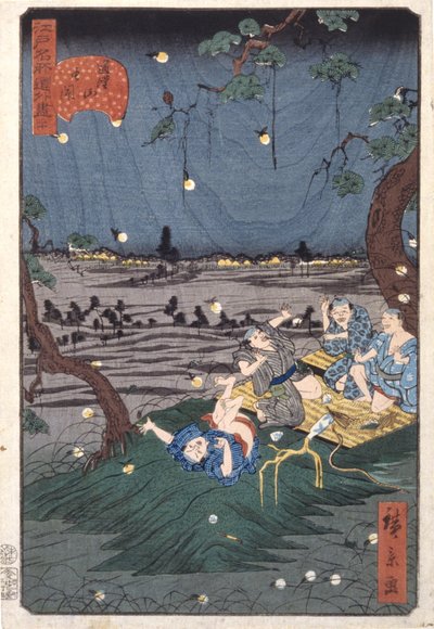 Luisteren naar Krekels bij Dōkanyama (20) (Dōkanyama Mushikiki) door Ando or Utagawa Hiroshige