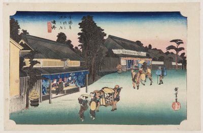 Narumi: Beroemde Arimatsu Tie-dyed Stof door Ando or Utagawa Hiroshige