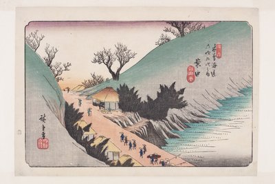 Nr. 16, Annaka door Ando or Utagawa Hiroshige