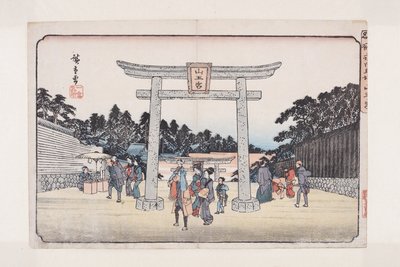 Sann? Heiligdom bij de Nagata Rijgronden (Nagatababa Sann?g?) door Ando or Utagawa Hiroshige