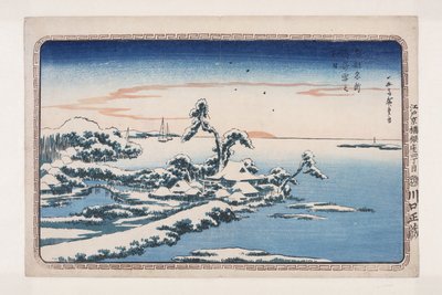 Sneeuw op nieuwjaarsdag in Susaki door Ando or Utagawa Hiroshige