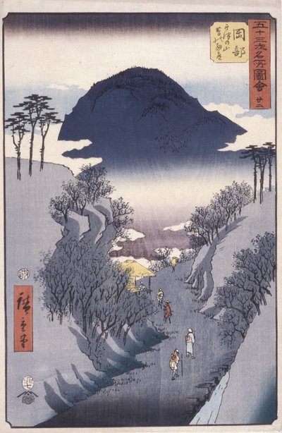 Station 22, Okabe door Ando or Utagawa Hiroshige
