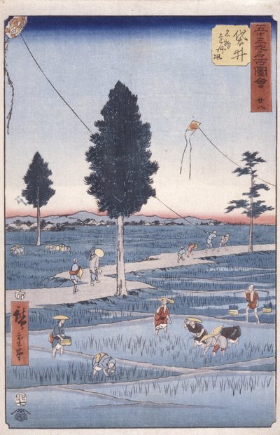 Station 28, Fukuroi door Ando or Utagawa Hiroshige