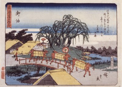 Station 36, Goyu; Kyoka Tokaido Serie door Ando or Utagawa Hiroshige