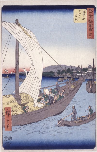 Station 43, Kuwana door Ando or Utagawa Hiroshige