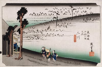Het apenplateau, Futagawa", uit de serie "De drieënvijftig stations van de Tokaido" door Ando or Utagawa Hiroshige