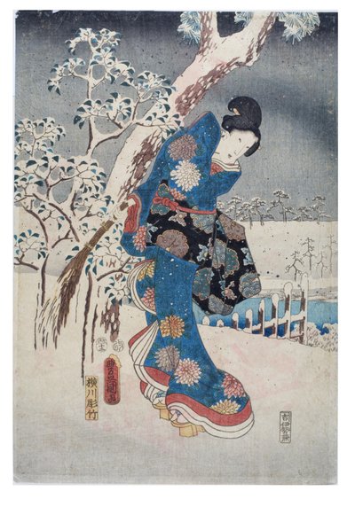  door Ando or Utagawa and Toyokuni Utagawa III (Kunisada) (1786-1864) Hiroshige